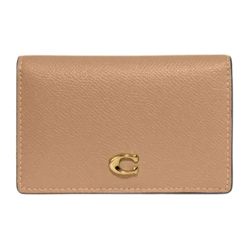 COACH Leather Coin Purses Wallets Women's Brass Stacked Candied Ginger