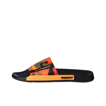 Havaianas Slide Print Slide Slippers Unisex Black Orange