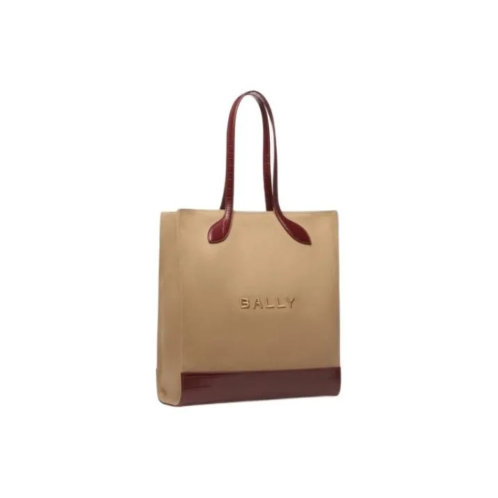 BALLY Cow Leather Tote Bag Shopping Bag Handbag Large Size Women's Brown-2
