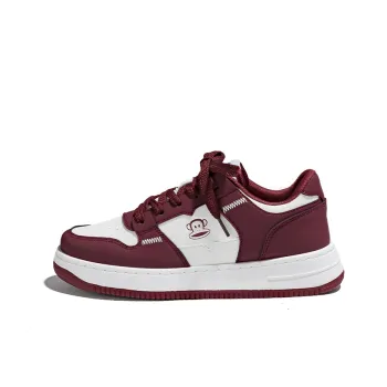 PAUL FRANK Slip-Resistant Low-Top Skateboard Shoes Unisex Burgundy