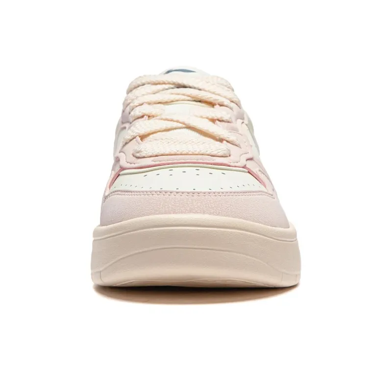 LiNing Line 2.0 At The Beginning V2 Anti Slip Wear Resistant Low Top Skateboard Shoes Women's White Pink Blue-3