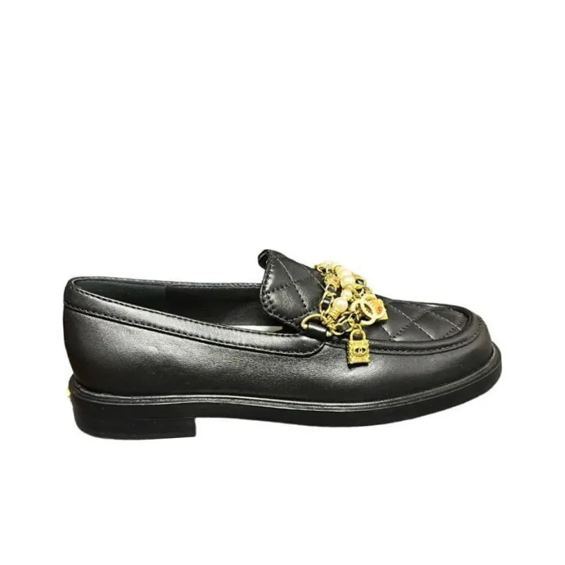 CHANEL Loafers Women's Black-3