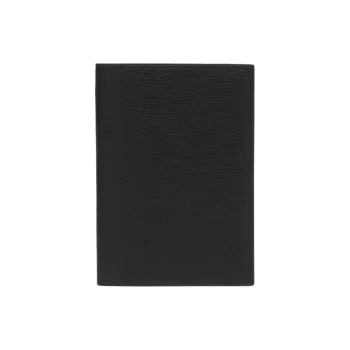 Valextra Millepunte Calfskin Passport Holder Unisex Black