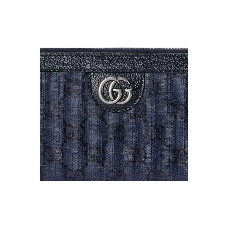 GUCCI Ophidia Canvas Wallet Men's Blue & Dark Blue-4