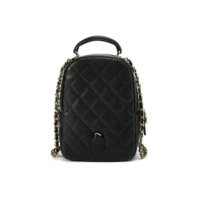 CHANEL Grain Caviar Cow Leather Backpack Mini Women's Black-2
