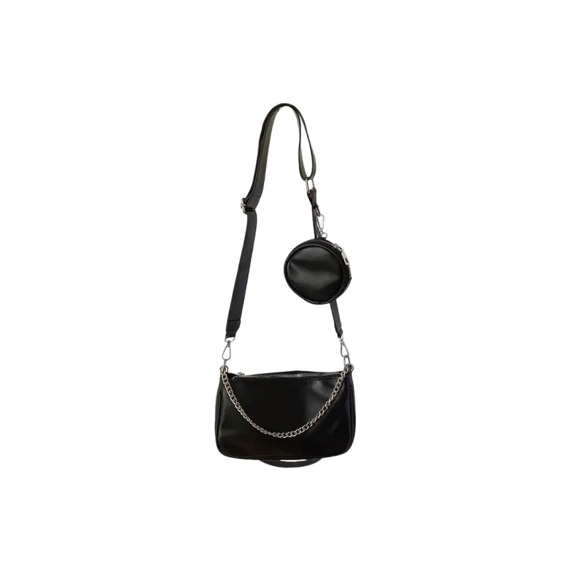 MARKANGARO Pu Small Square Bag One Shoulder Handbag Crossbody Bag Regular Women's Black-1