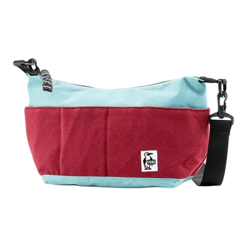 CHUMS Shoulder Bags Burgundy With Light Blue Accents