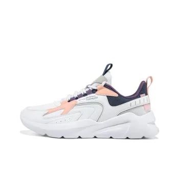 Erke Cushioning Anti Slip And Wear Resistant Low Top Running Shoes Women's White Blue