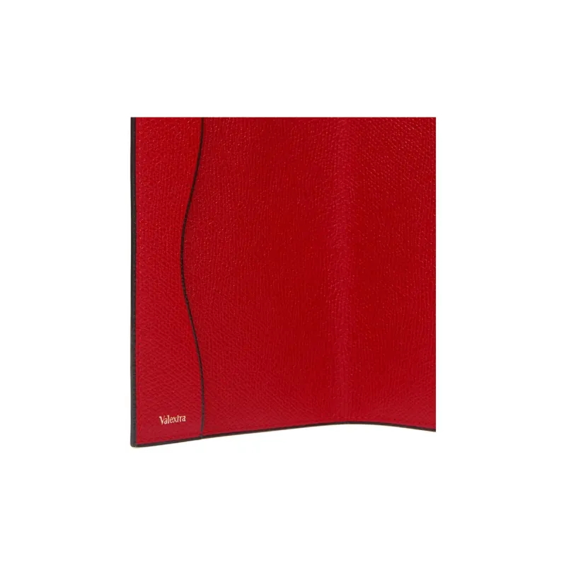 Valextra Millepunte Calfskin Passport Holder Unisex Red-4