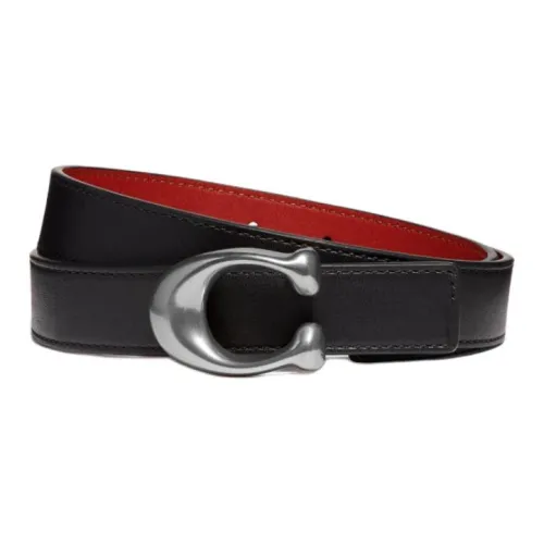 COACH Leather Belts Women's Black Width  2.5cm
