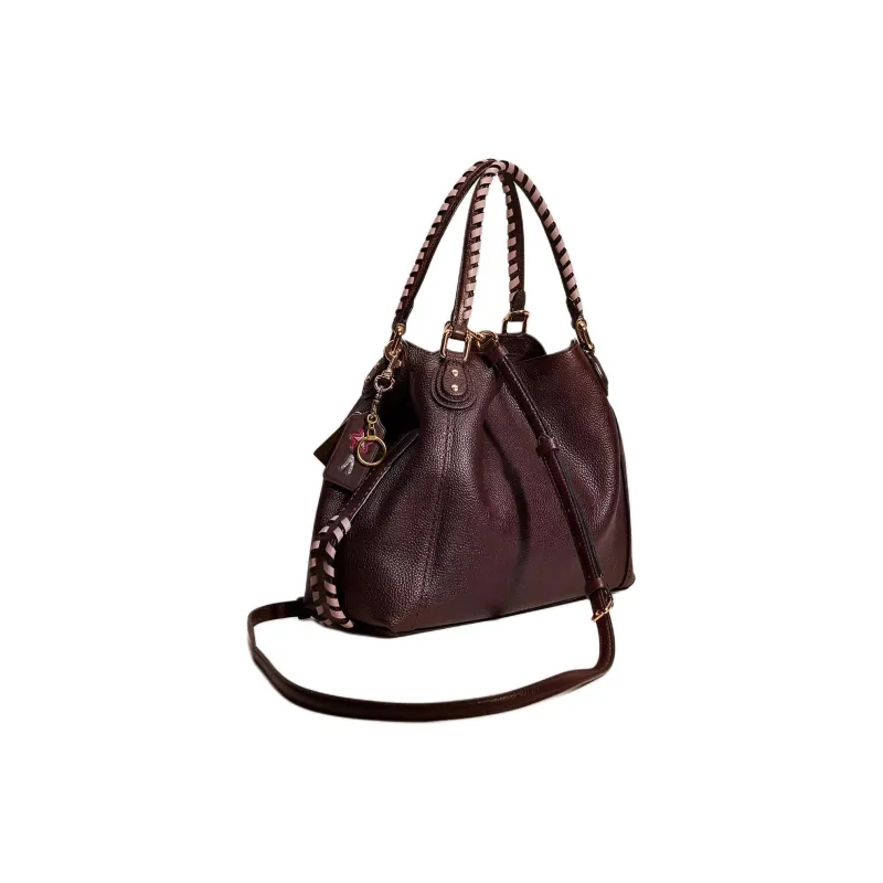 COACH Edie Leather Tote Bag Shopping Bag Handbag Shoulder Bags Large Size Women's Ox Blood Color-1