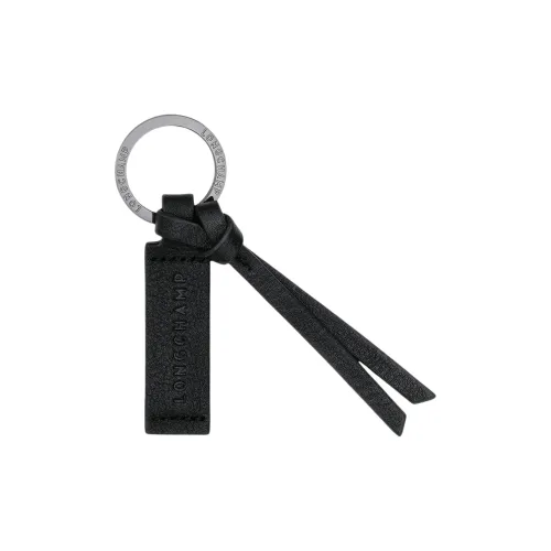 LONGCHAMP Calfskin Keychains Unisex Silver