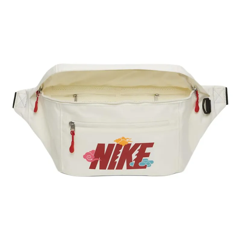 Nike ELEMENTAL Fabric Fanny Pack Unisex Canvas White & Black & University Red-1