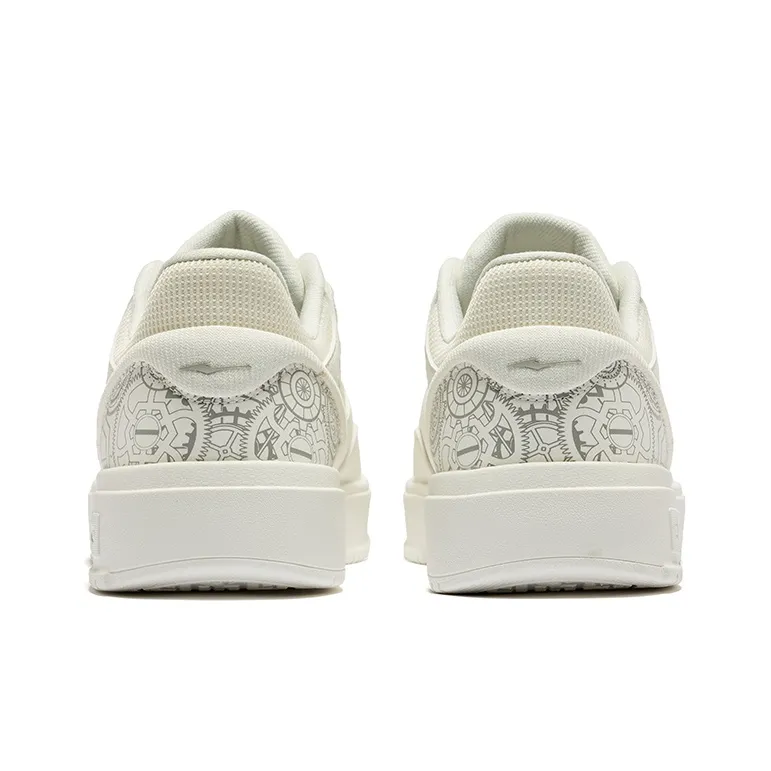 Erke Skateboard Shoes Men Low Top Microcrystal White Light Gray-3