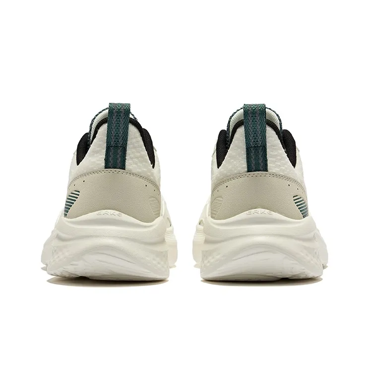 Erke Mingbird-Summer Cushioning Wear-Resistant Low-Top Running Shoes Men's Microcrystal White Float Stone Gray-3