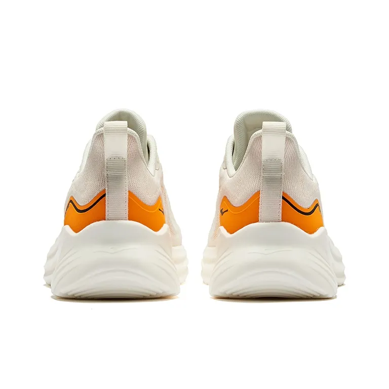 Erke Shadow 2.0 Breathable Low Top Running Shoes Men's Microcrystal White Orange-3