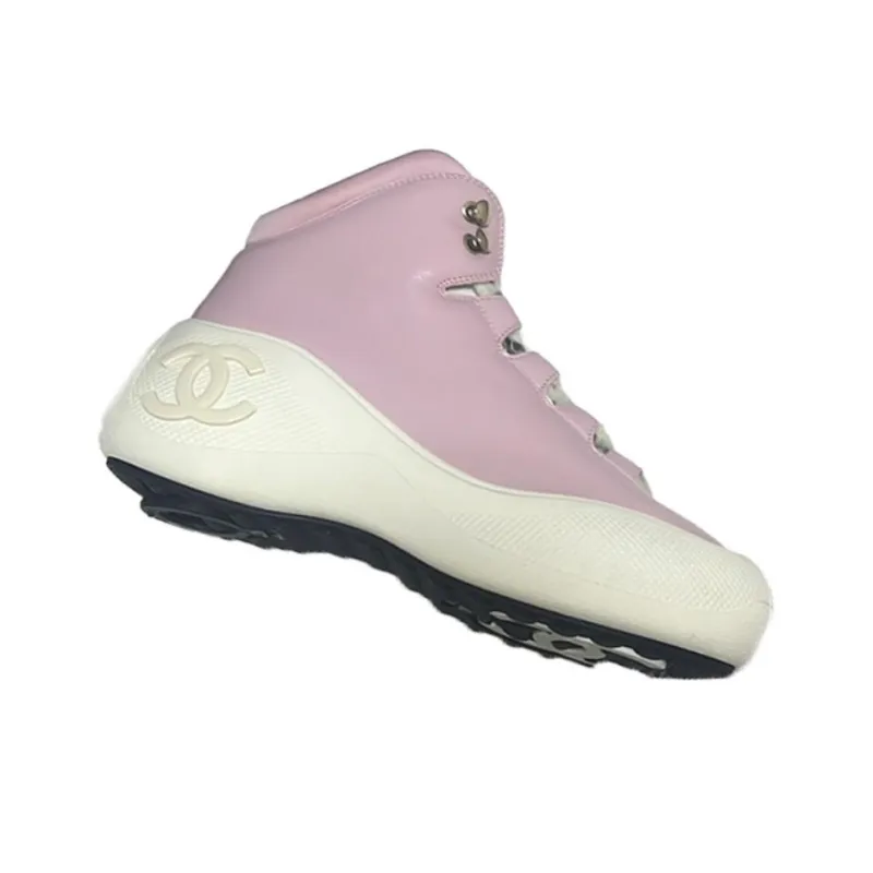 CHANEL Cushioning Wear-Resistant High-Top Casual Shoes Women's Pink-2