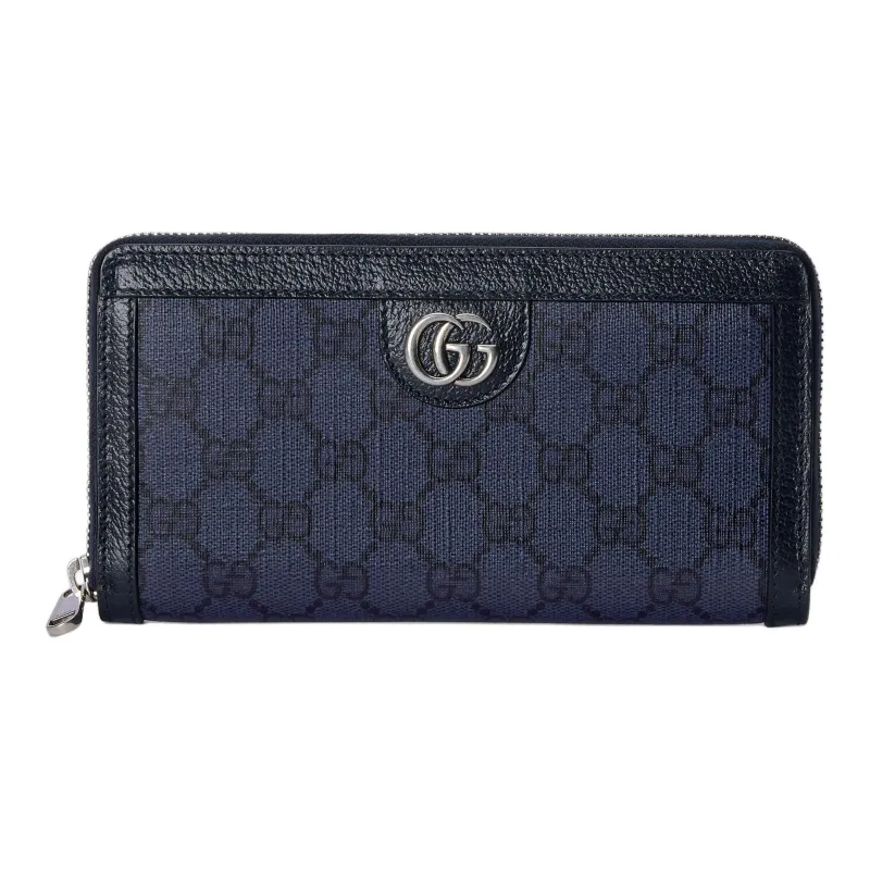 GUCCI Ophidia Canvas Wallet Men's Blue & Dark Blue-0