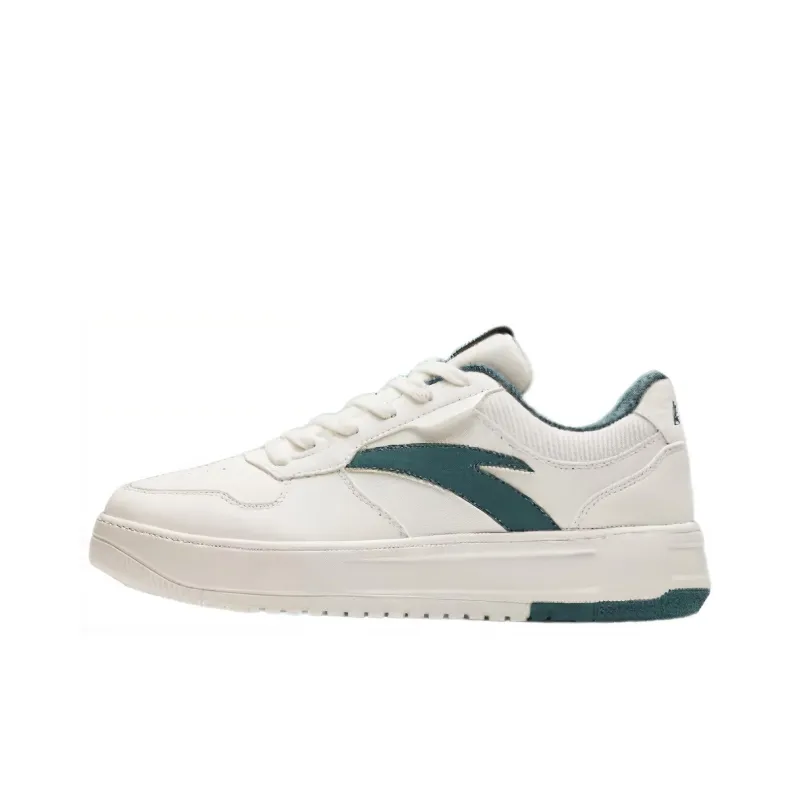 Anta Slip Resistant Low Top Skateboard Shoes Men's White Green-0