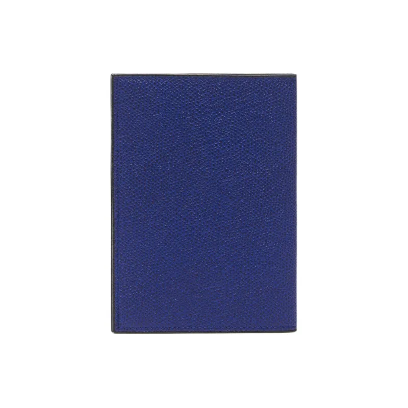 Valextra Millepunte Calfskin Passport Holder Unisex Royal Blue-1