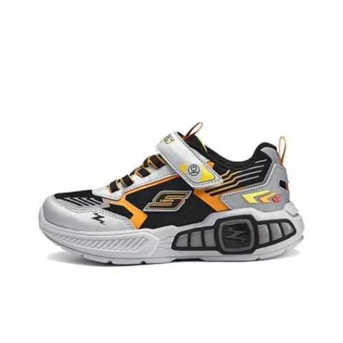 Skechers Cushioning Wear Resistant Kids Lifestyle Shoes Silver Black Teenagers