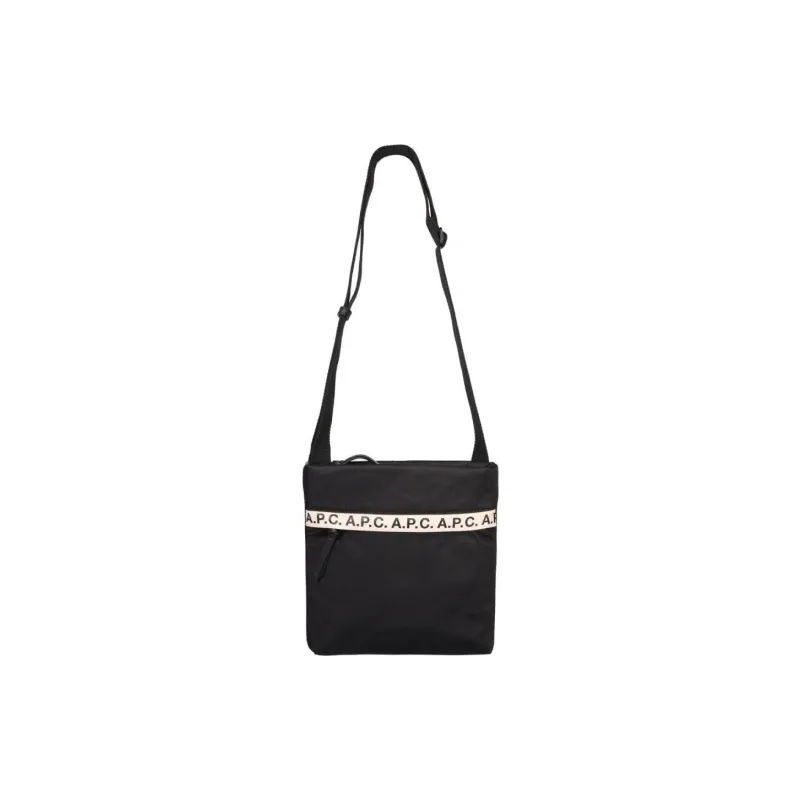 A.P.C Polyamide Messenger Bag, Shoulder Bag, Crossbody Bag Men's Black-3