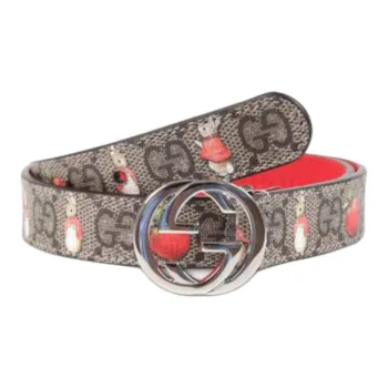 GUCCI Canvas Leather Belts Kids' Multicolor Width: 2cm