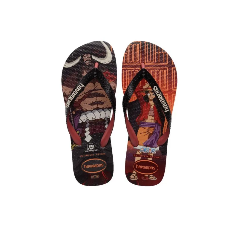 One Piece x Havaianas Flip Flops Unisex Red Black-3