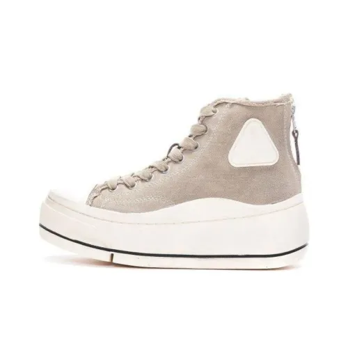 R13 Skateboard Shoes Women's High-Top White Brown