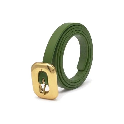 Bottega Veneta Solid Color Design Pin Buckle Leather Belts Women's Green Width: 1.5cm