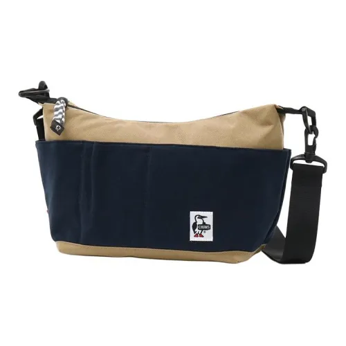 CHUMS Shoulder Bags Navy Blue With Light Brown Accents