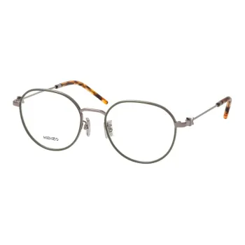 KENZO Metal Oval Eyeglass Frames Unisex Gray