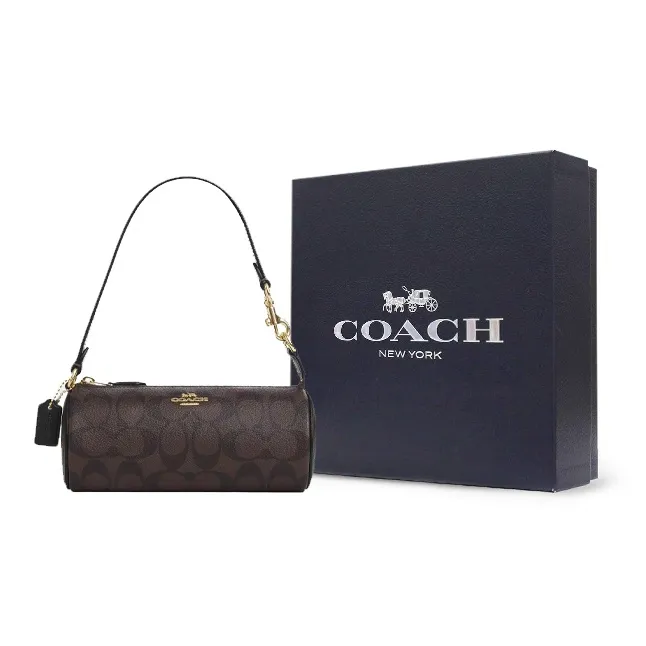 COACH Nolita Artificial Leather Cylinder Handbag Shoulder Bag Women's Dark Color Khaki Monogram-0