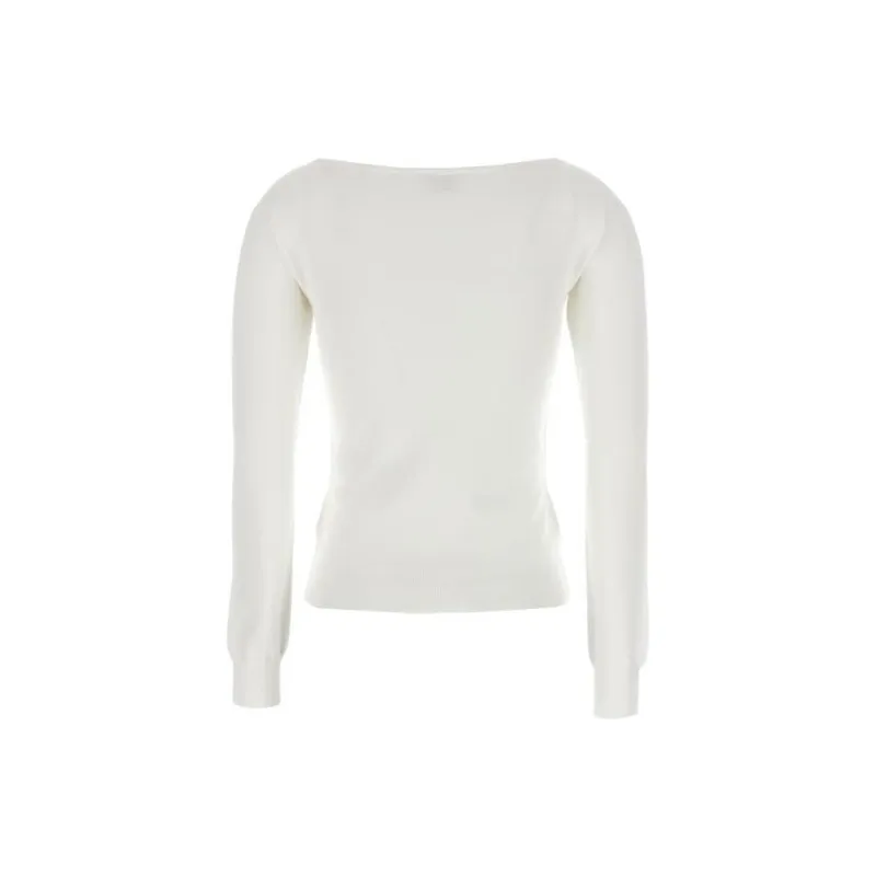 Alexander McQueen Long Sleeved Square-Neck Knitted Top-1