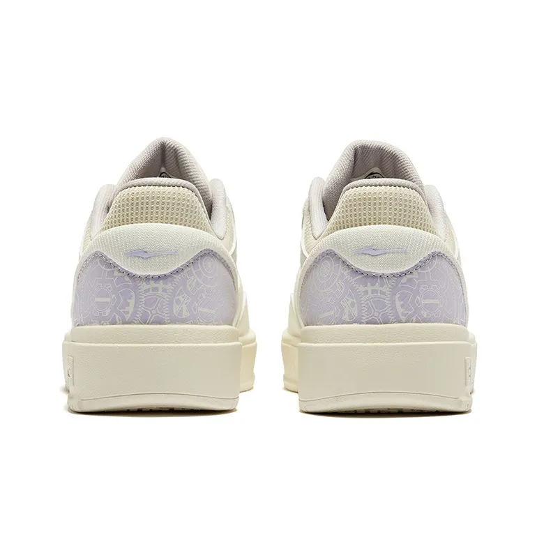 Erke Skateboard Shoes Women's Low Top Microcrystal White Morning Mist Purple-3