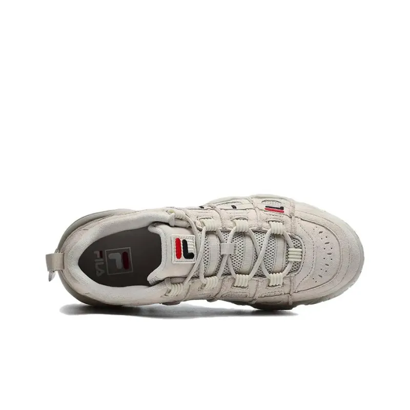 FILA FUSION BARRICADE Puffy Shoes Wear Resistant Low Top Chunky Sneakers Men's Beige-2