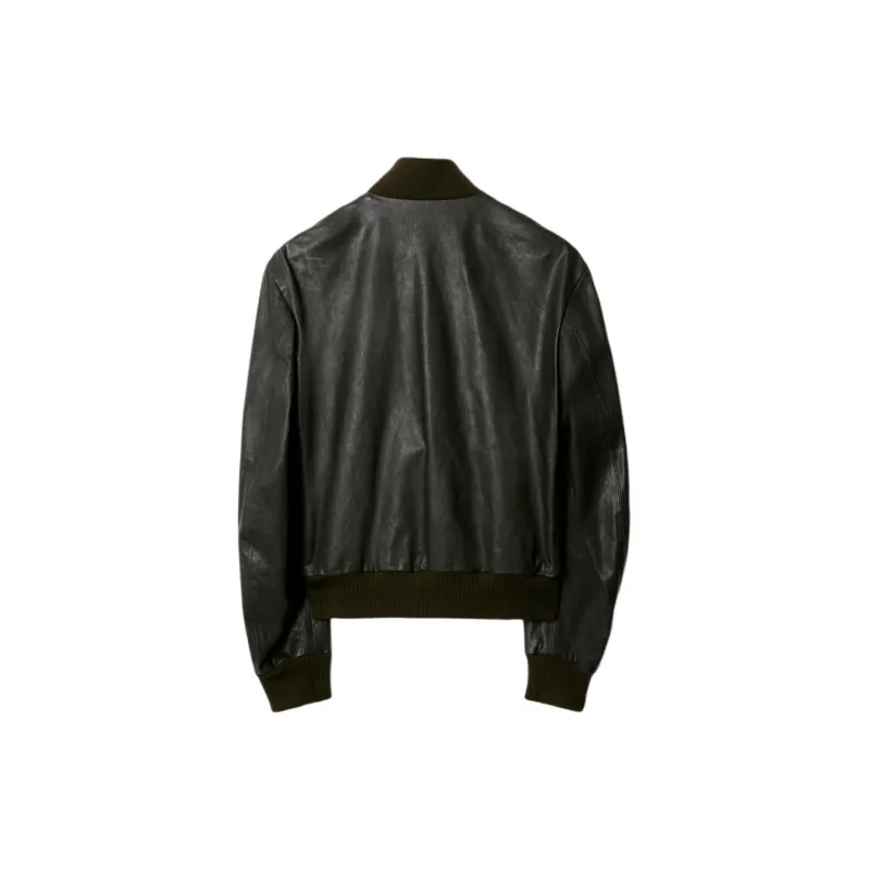 Burberry Zipped Leather Bomber Jacket-1