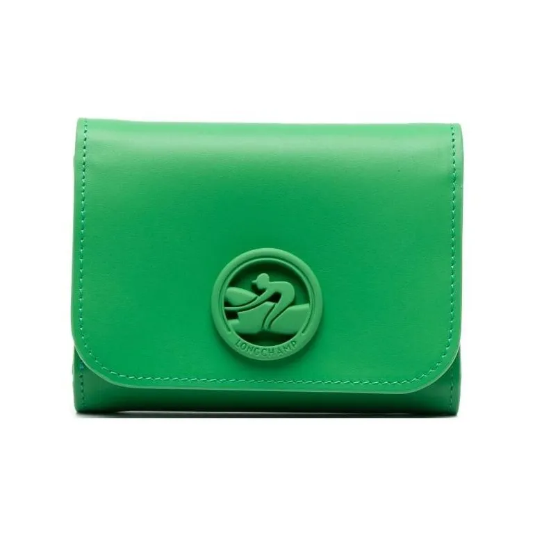 LONGCHAMP BOX-TROT Calfskin Wallet Women's Grass Green-0
