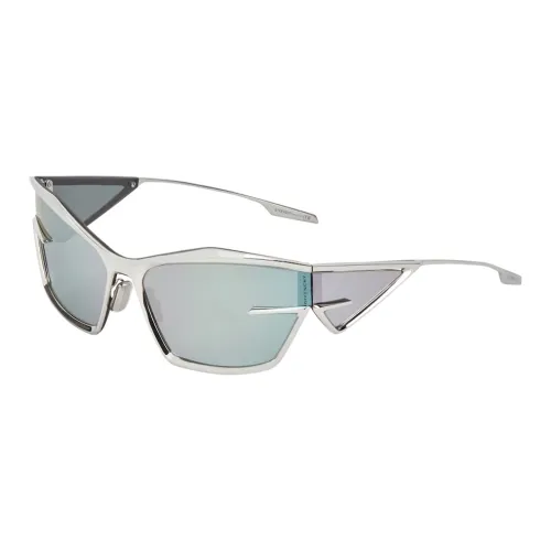 GIVENCHY Metallic Polyamide Irregular Shape Sunglasses Women's Silver