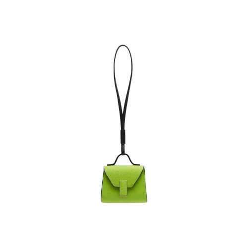 Valextra Millepunte Calfskin Earphone Case Women's Apple Green & Black