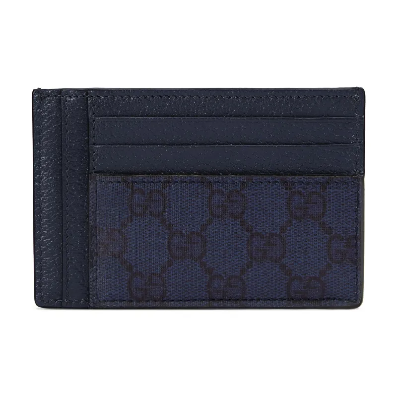 GUCCI Ophidia Canvas With Leather Card Holder Men's Blue & Dark Blue-4