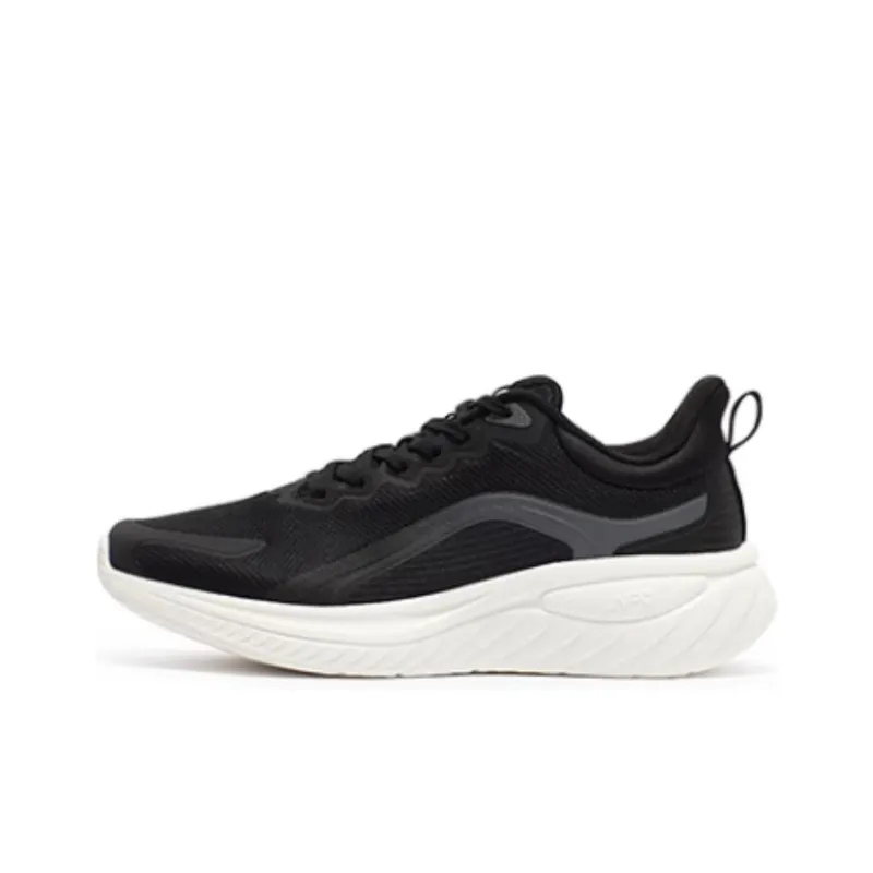 361° Softwalk 3.0 Cushioned Wear Resistant Breathable Low Top Running Shoes Men's Black White-0