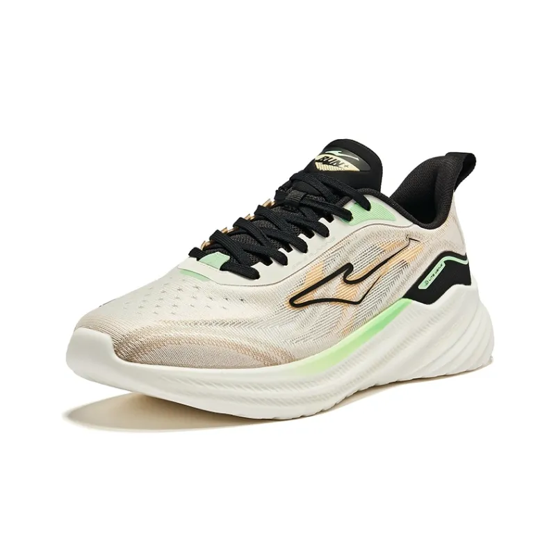 Erke Slip Resistant Low Top Running Shoes Men's Microcrystal White Jet Black-2
