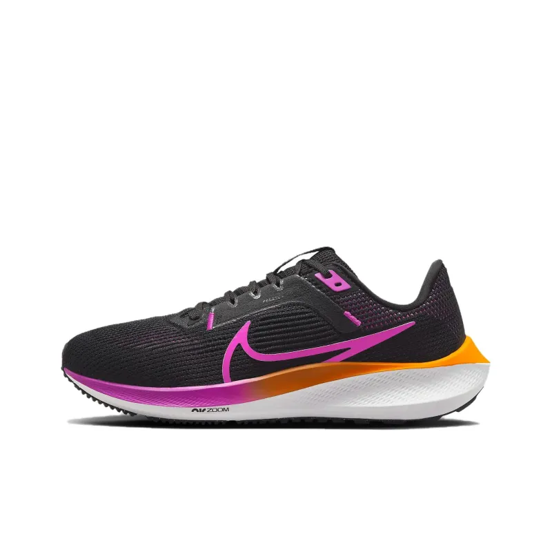 Nike Air Zoom Pegasus 40 Cushioning, Wear Resistant Low Top Running Shoes Women's Black Orange-0