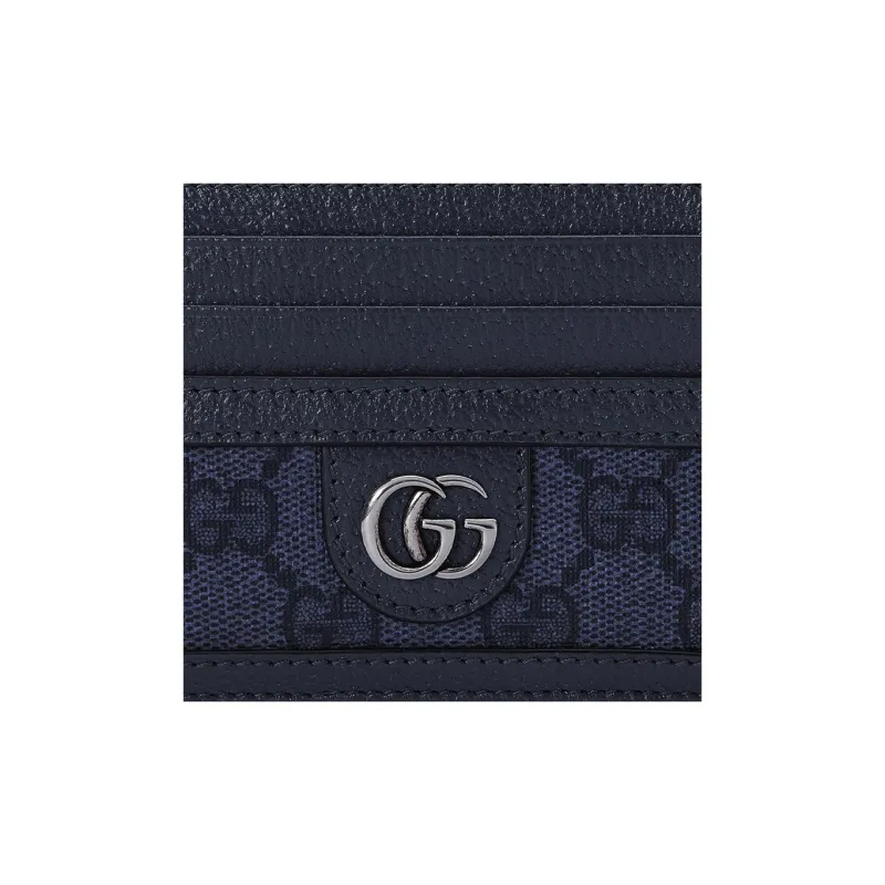 GUCCI Ophidia Canvas With Leather Card Holder Men's Blue & Dark Blue-8