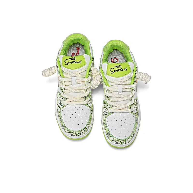 The Simpsons Canvas Shoes Unisex Low Top Avocado Green/Monet Blue/White Brown/Stardust Black/Mismatched/Audrey Pink/Cocoa Light Brown/Cool Black-4