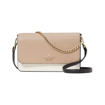 Kate Spade Cross Stitch Leather Shoulder Bag Crossbody Bag Small Size Women's Multi Roasted Hazelnuts
