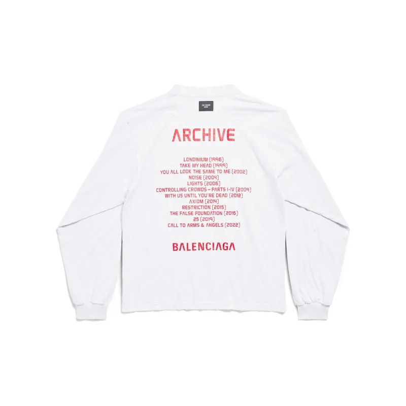 Balenciaga Archive Series Connected Long Sleeve T-Shirt T-Shirt Loose Fit Unisex White-1