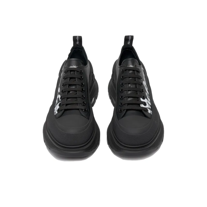 Alexander McQueen Tread Slick Lace Up 'McQueen Graffiti Logo Black' Sneakers-4