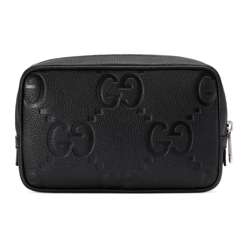 GUCCI Leather Toiletry Bag Men's Black-3